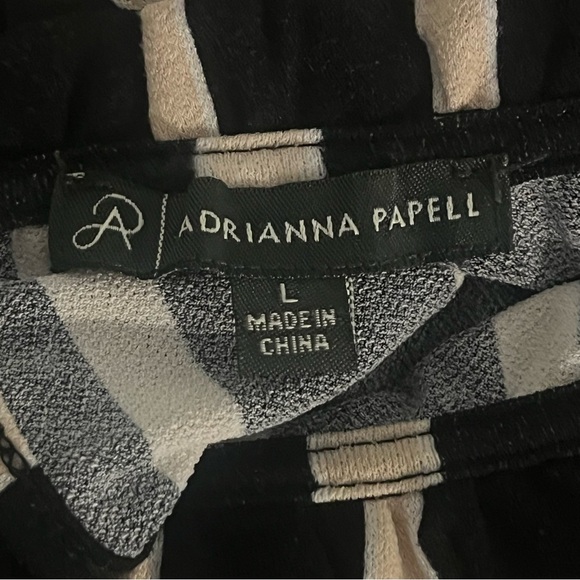 Adrianna Papell Womens Blouse Long Sleeves Stripes Office Work Top Size Large - Picture 5 of 7